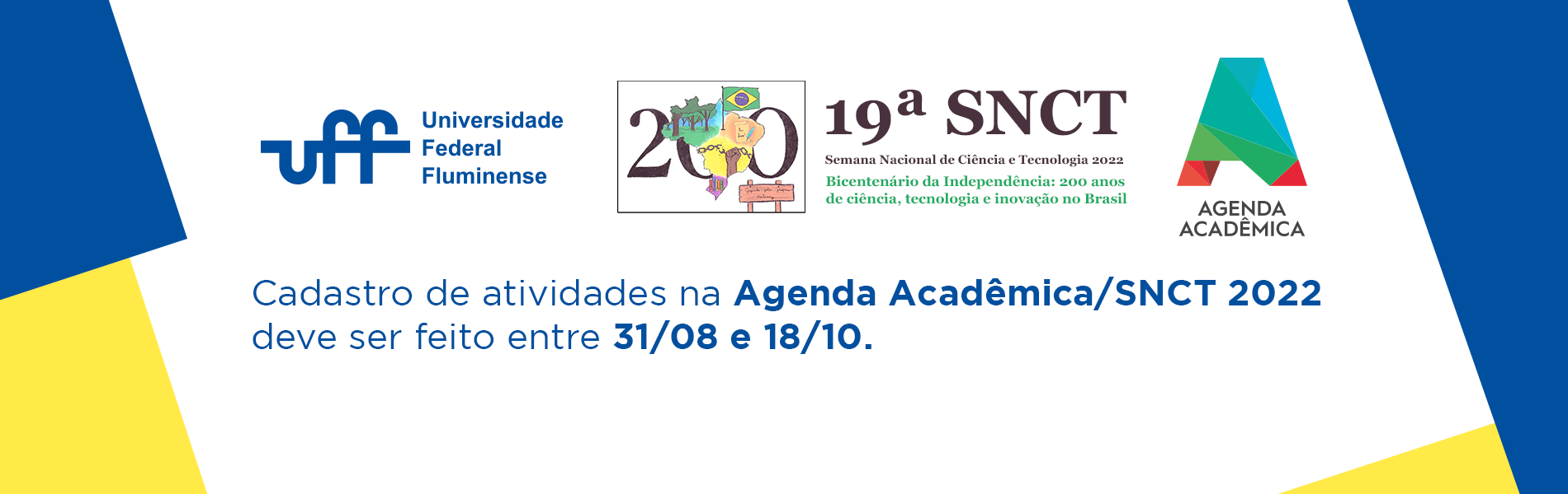 Agenda Acadêmica 2022: abertas as inscrições de atividades!