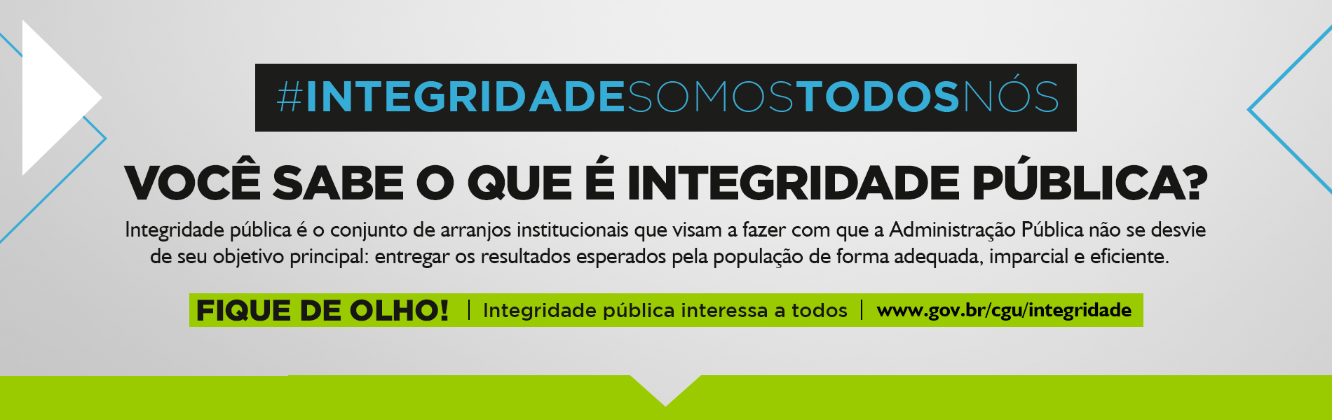 Banner da campanha de Integridade Pública da CGU