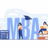 Desenho de pessoas a volta das letras "MBA"