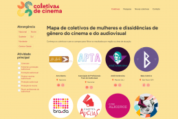 Página inicial do site “Coletivas de Cinema”, produzido a partir da pesquisa 