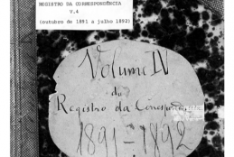 #ParaTodosVerem Capa em preto e brando do livro “Registo da Correspondência 1891-1892, volume 4, de André Rebouças"