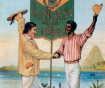 Cartaz de 1888 comemorativo da Abolição da Escravidão no Brasil. 
