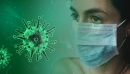 coronavírus e pessoa de máscara