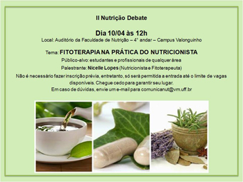 Ex-aluna da Faculdade de Nutrição realiza palestra sobre fitoterápicos