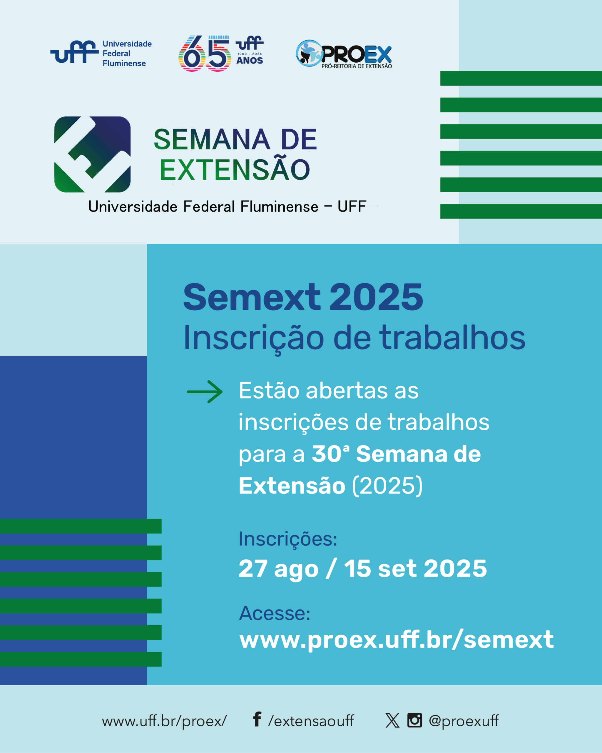 Inscrições Semext 1 – Divulgação Proex