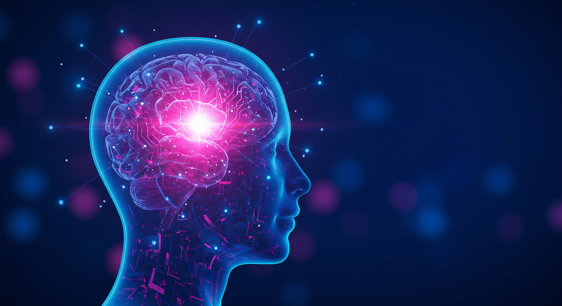 Fonte: Pixabay Fonte: Pixabay Imagem azul com uma cabeça humana e o cérebro em rosa